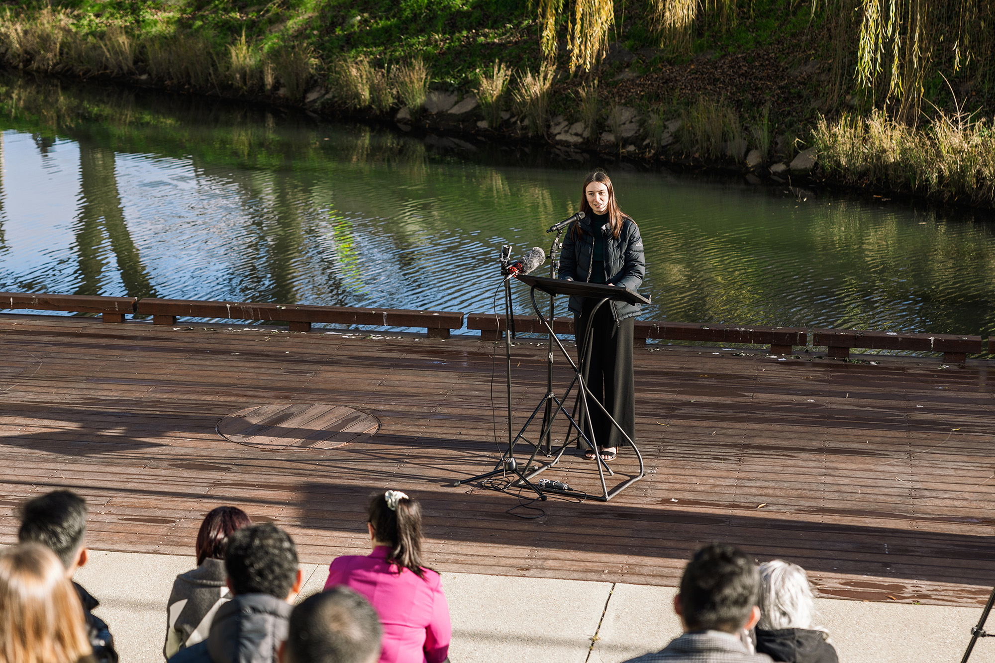 2.jpg Asia Pacific Week Committee Director Saskia O'George giving a commencement speech at the opening ceremony