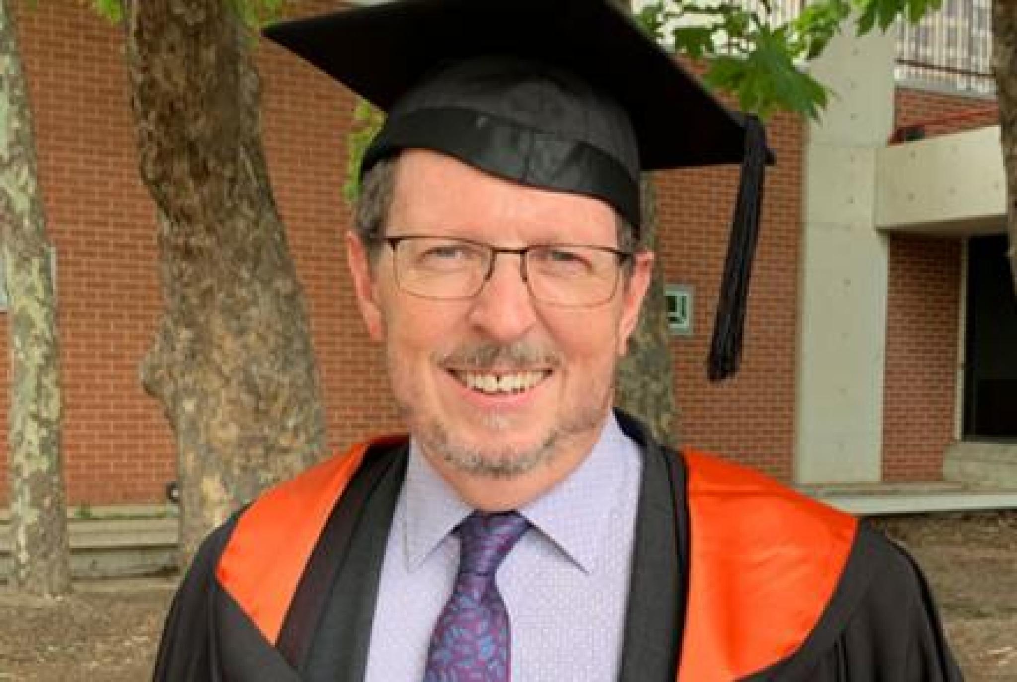 Michael Stone after December 2019 Conferring of Awards Ceremony. Image by Michael Stone