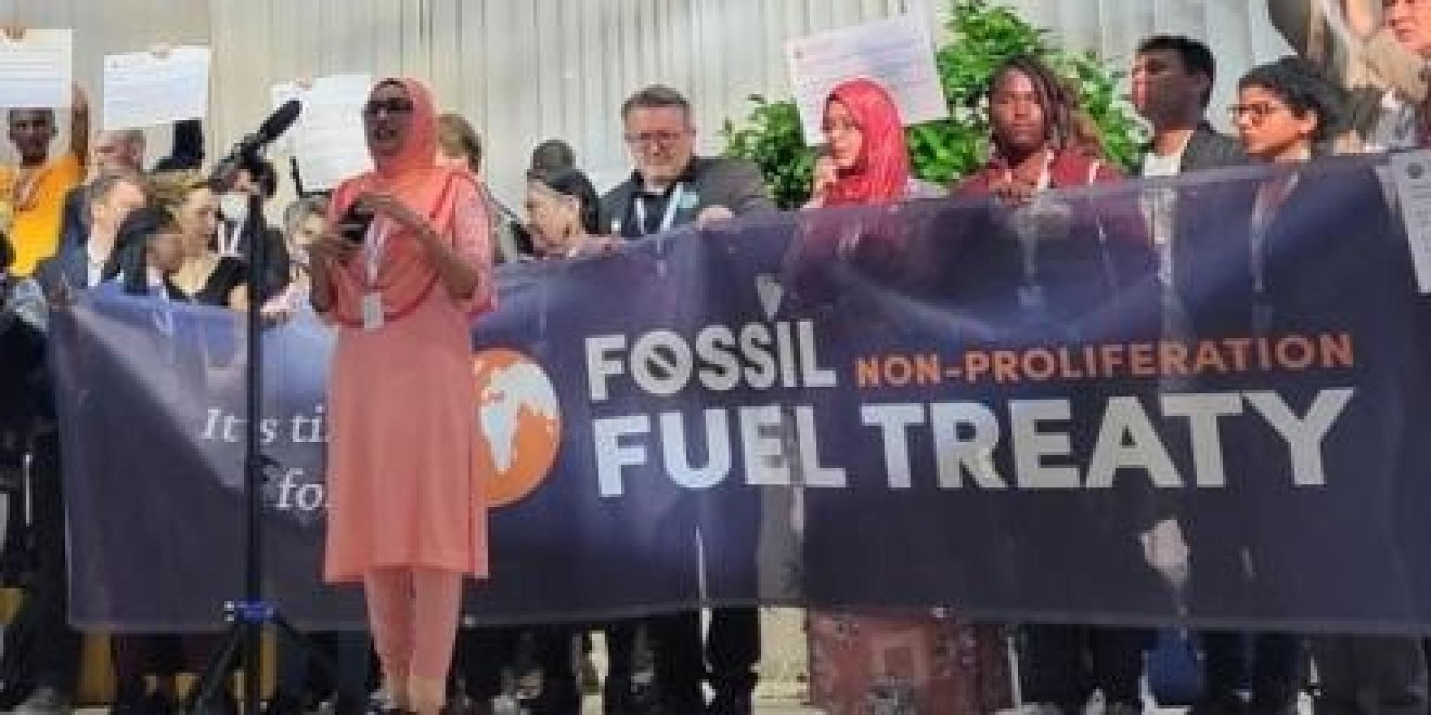 Image credit: Image of a rally for a Fossil Fuel Non-Proliferation Treaty at the United Nations Environment Program Stockholm+50 conference, from Fossil Fuel Non-Proliferation Treaty Initiative 3 June 2022 press release.