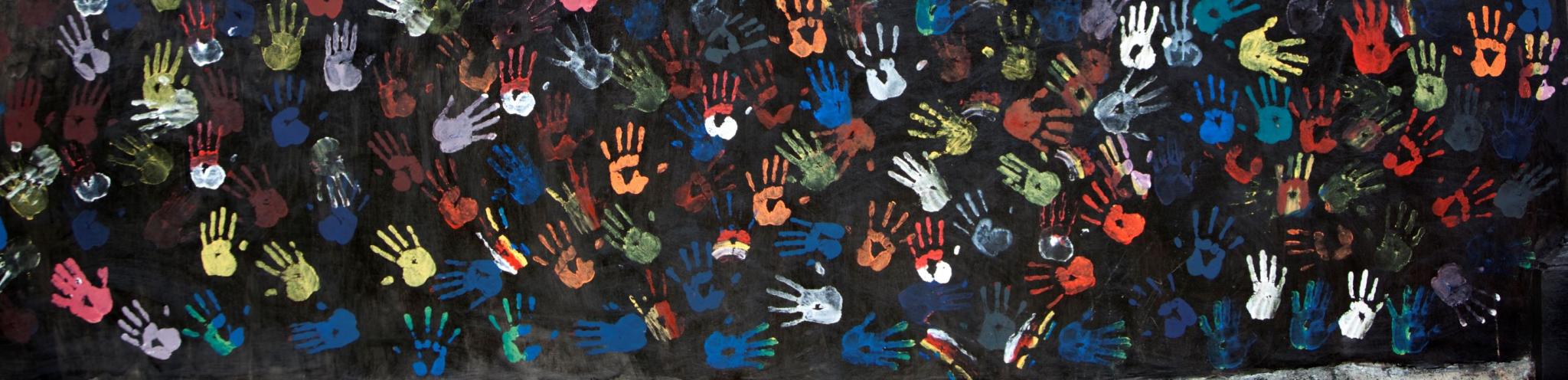 colourful handprints