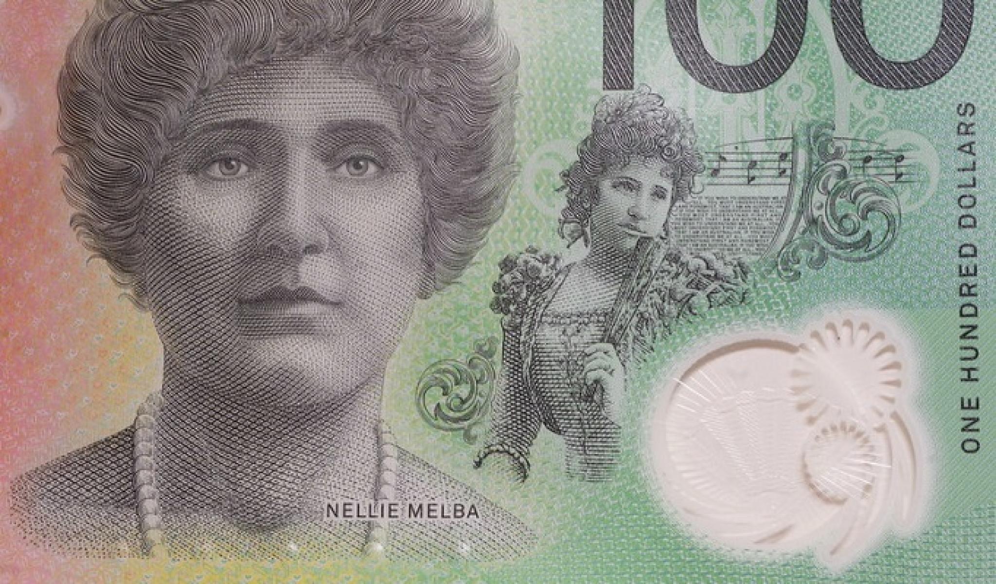 Image of Dame Nellie Melba on the AUD$100 note from https://flic.kr/p/2oxSjcb by https://www.flickr.com/people/spelio/, free to use under CC BY-NC-SA 2.0 DEED