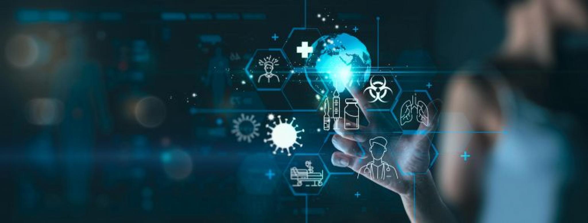 Medicine doctor using modern computer with virtual innovaton patient diagnosis on medical healthcare global network interface and Medical future technology and innovative concept.
