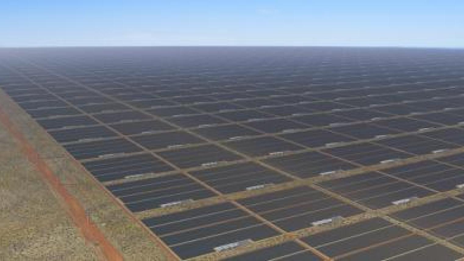 Sun Cable render of solar precinct, used with permission. https://suncable.energy/assets/ 