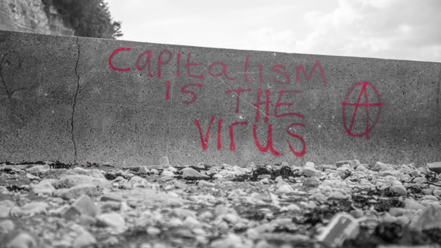 Photo of graffiti “Capitalism is the virus” by Mike Erskine on https://unsplash.com/photos/rrq7MuCoeX4
