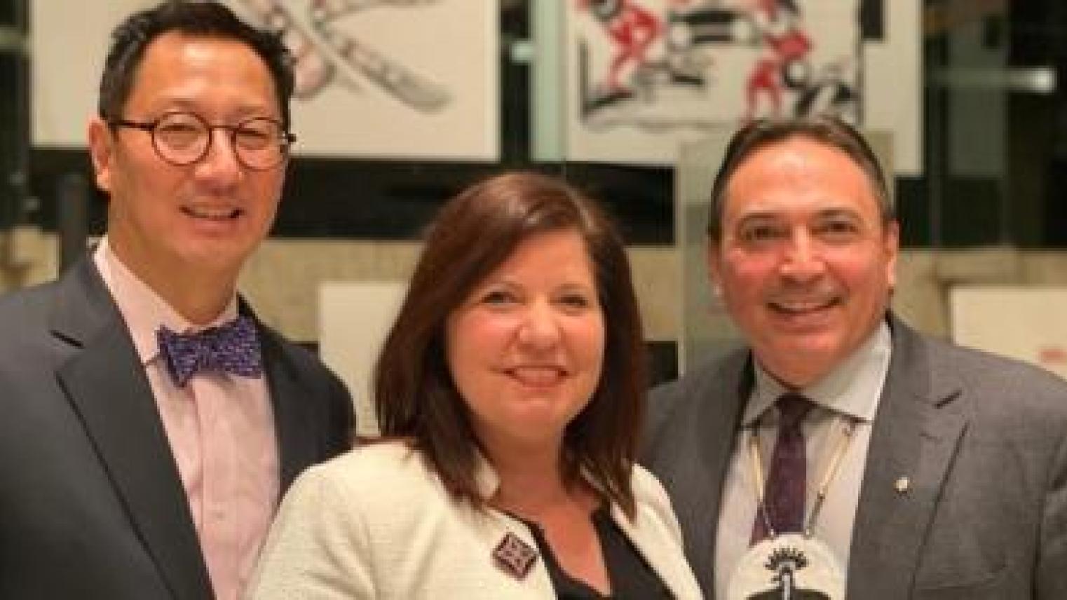 Image credit: Former UBC President Prof. Santa J. Ono, Dr. Sheryl Lightfoot, Senior Advisor to the President on Indigenous Affairs, and Assembly of First Nations National Chief Perry Bellegarde | UBC (2020).