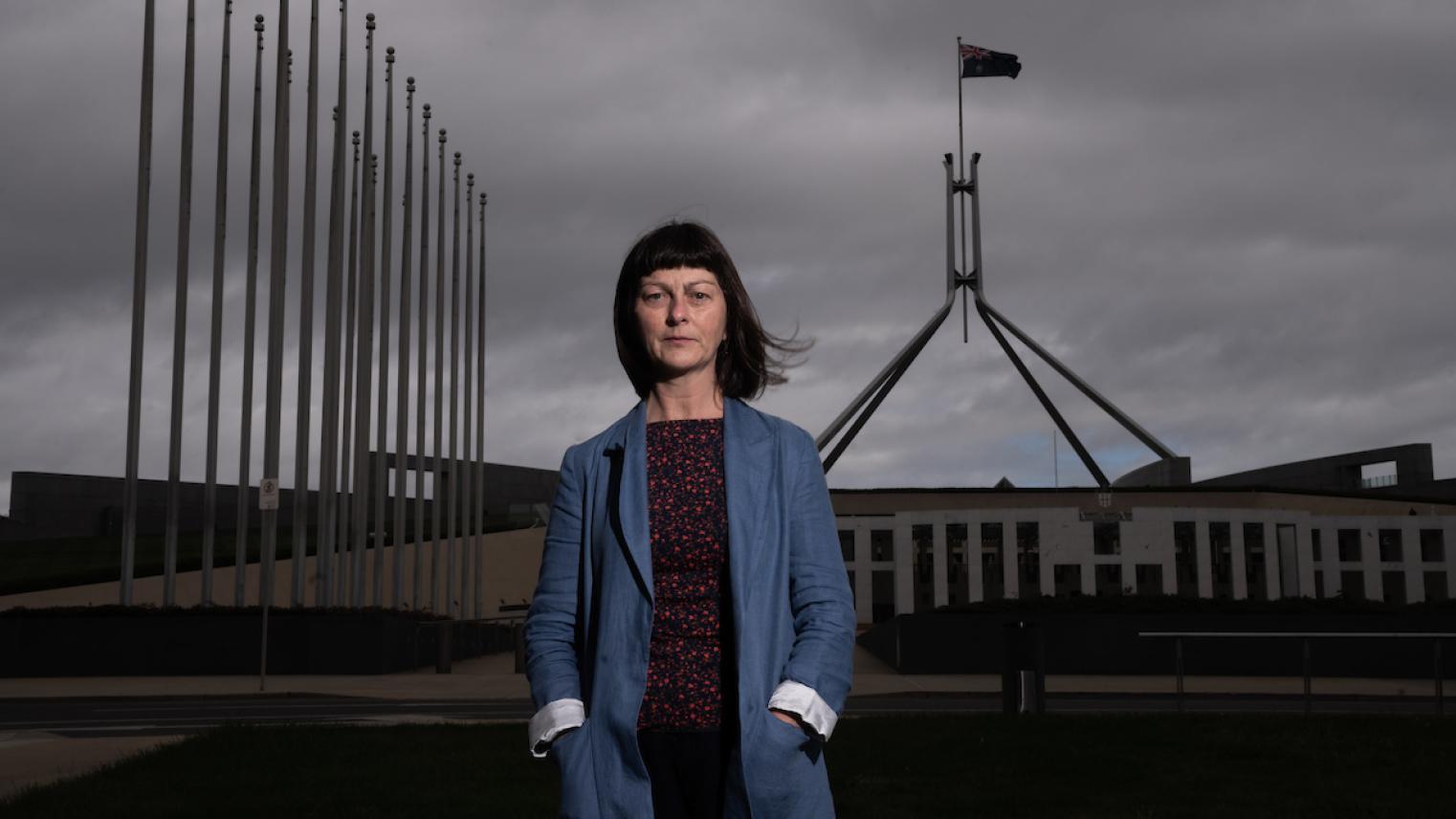 Professor Sharon Friel at Parliament House in Canberra ahead of releasing a health equity report card. Photo: Tracey Nearmy/ANU