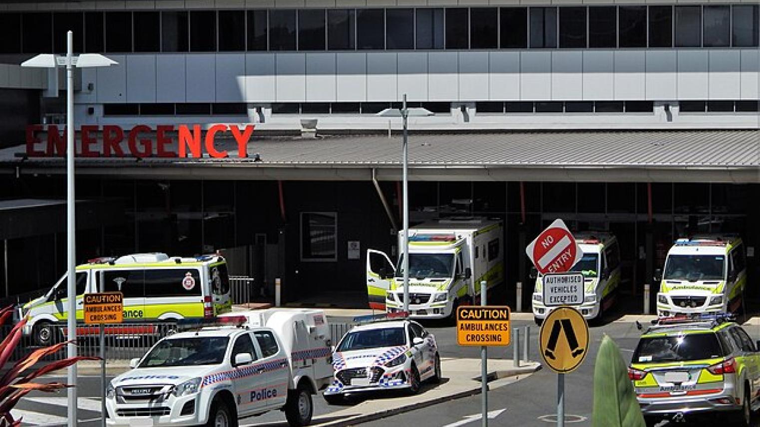 Image of emergency service vehicles at Rockhampton Hospital, Queensland, by RegionalQueenslander from Wikipedia Commons https://commons.wikimedia.org/wiki/File:Emergency_Service_vehicles_at_Rockhampton_Hospital.jpg , free to use under CC BY-SA 4.0 licence